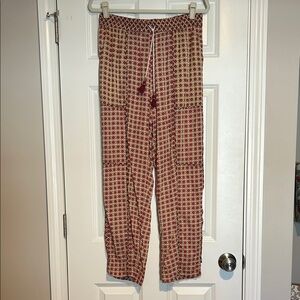 Anthropologie Printed Straight Leg Pants Women's Small